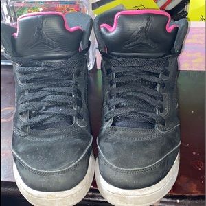 Black and pink Jordan’s